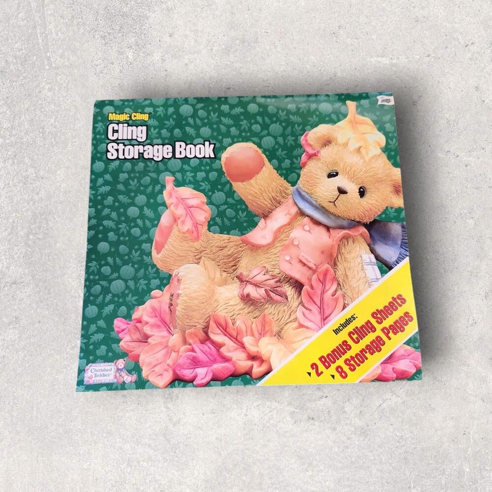 Cherished Teddies 1999 Magic Cling Storage Book Fall Halloween Window Clings